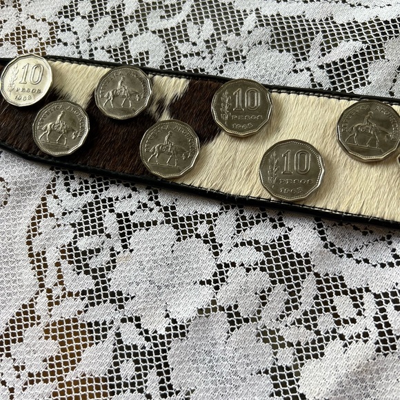 Argentinian Vintage Gaucho Cowhide Coin BeltSize 26/29” - Picture 3 of 6